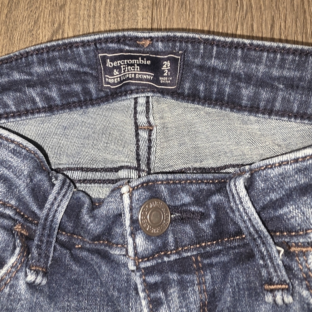 Abercrombie & Fitch Distressed Skinny Jeans - Blue - Picture 2 of 4